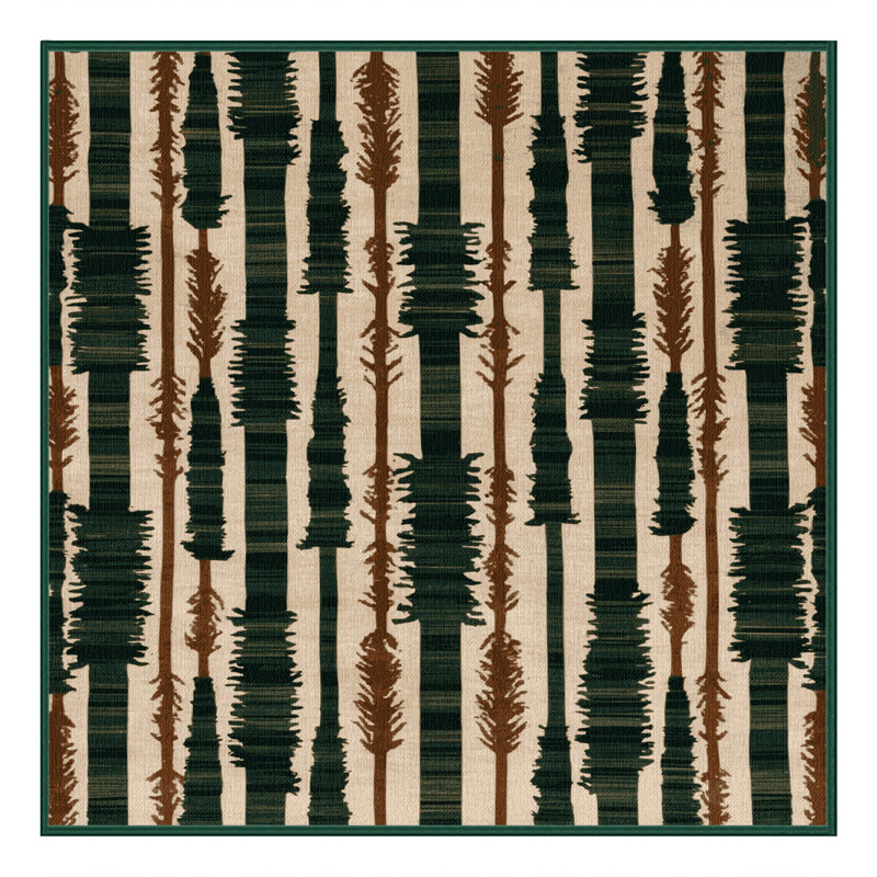 Tapis vert botanique lavable à la machine, Carré 7 pi