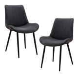 Dining Chairs Set of 4. Modern and Stylish Dining Chairs with Cushions, Faux Leather Side Chairs for Metal Legs, Indoor Kitchen Living Room (Chair Dining Set 4 Brown)