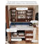 Meuble-lavabo en bois d'hévéa de style Bauhaus avec finition brune et lavabo en céramique