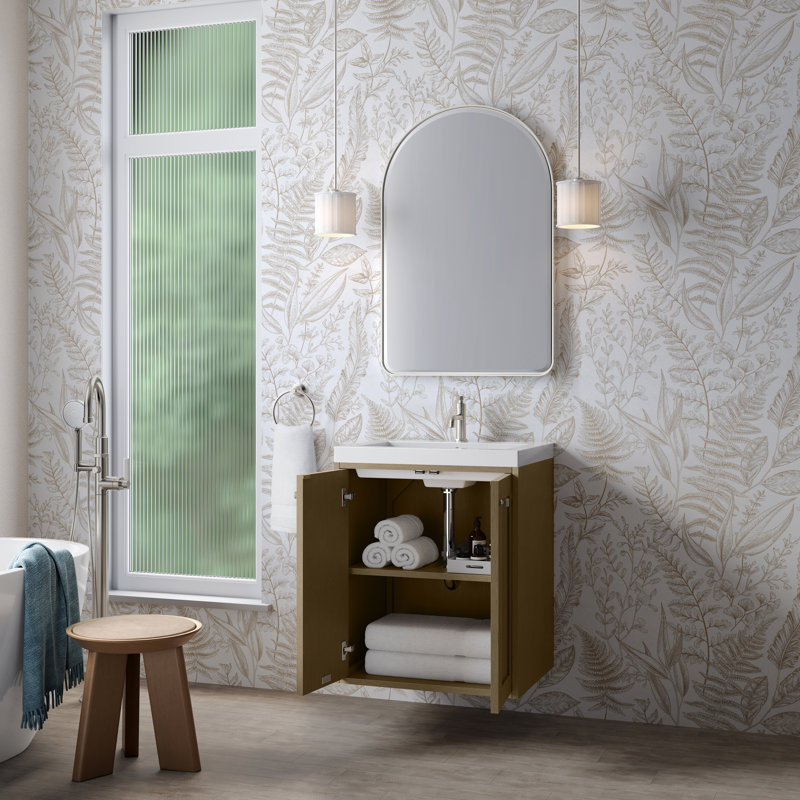 Meuble-lavabo simple 23,63 po Chianti avec plateau en pierre reconstituée
