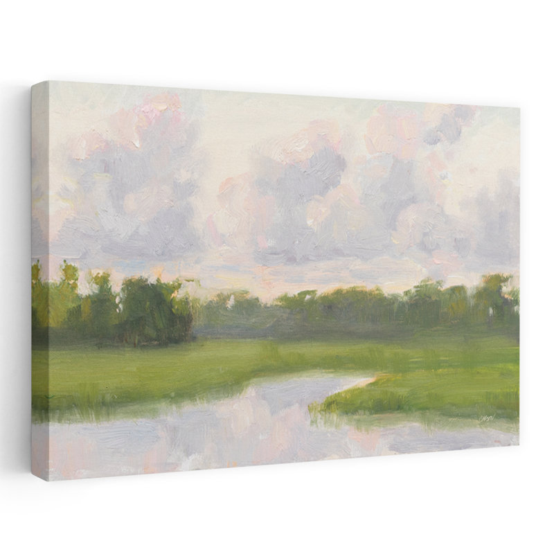 Nuage pastel au-dessus de l'eau, H 24 po x l 16 po