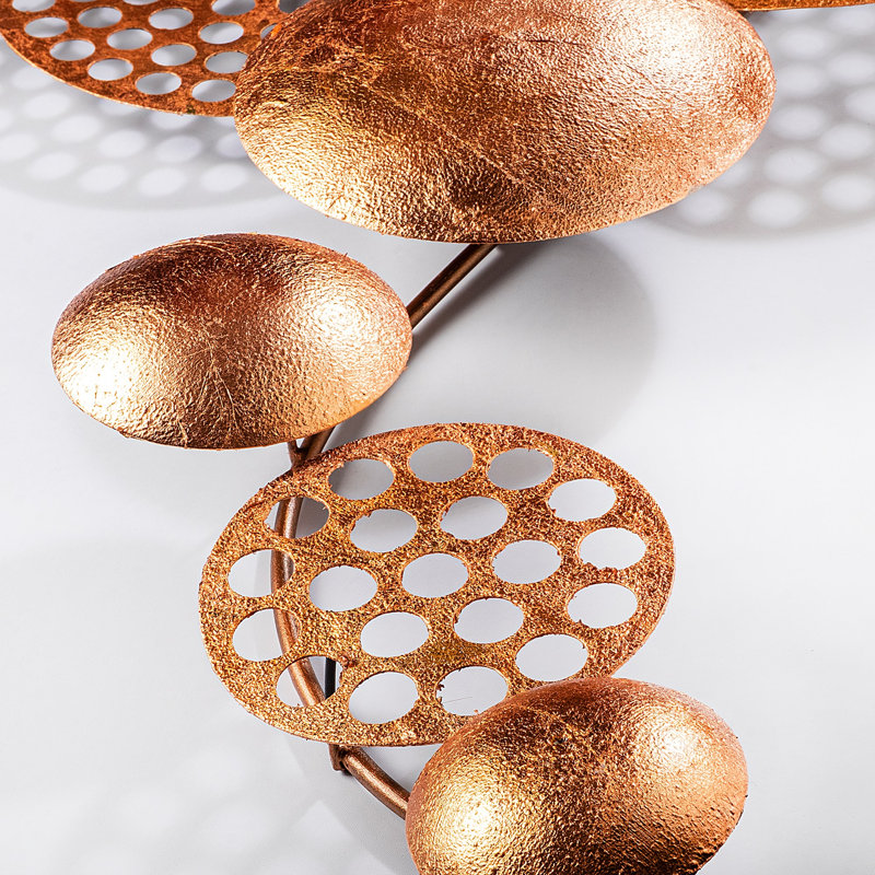 Handmade Decorative Metal Wall Accessory, Copper Color, 17.7 x 32.3 inches | 100% Metal, Thickness: 0.06 inches | Unique Hand-Painted Design, Perfect for Home Décor & Wall Art, Adds Elegance to Any Space