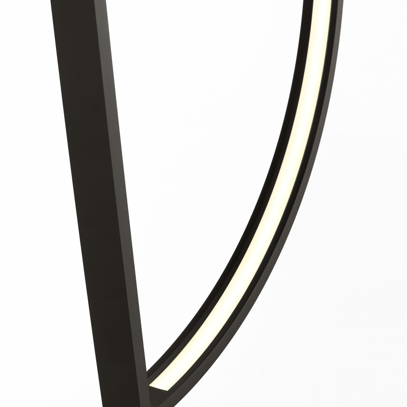 Baku 1 - Light LED Chandelier, 12.9" H x 1.3" W x 12.6" D, Nightshade Black