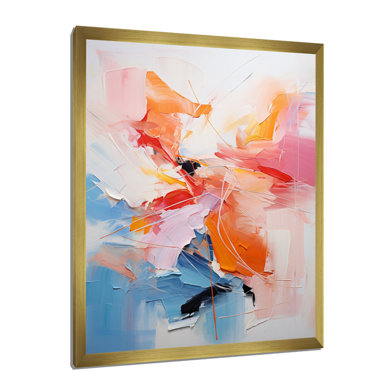 Impression sur toile sur fond jaune, Encadrement doré, H 40 po x l 30 po x P 1,5 po