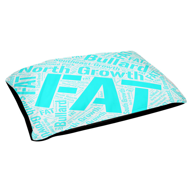 Coussin de chien « districts », Cyan, Grand (l 40 po x P 30 po x H 14 po), Fresno