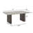  Sorlen 5-Piece Dining Set, 3D Faux Concrete Table with 4 Chocolate Fabric Chairs-546809675