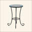 Table d'appoint florale en céramique avec table en acier et cadre en acier