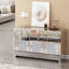 Jasmic 135cm Mirrored Glass Sideboard with 3 Drawers 3 Doors