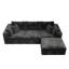 Grand canapé modulaire 108,3 po, canapé convertible 3 places, sans assemblage requis, tissu en chenille moelleux avec coussins, minimaliste moderne-1469238462