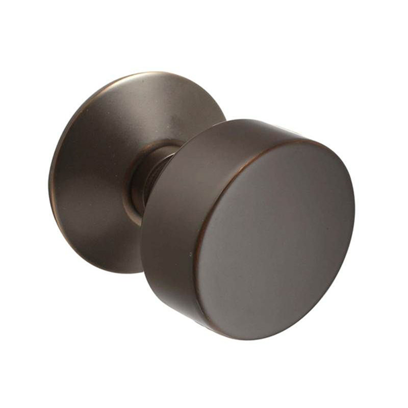 Bouton rond de passage avec rose moderne, Bronze huilé