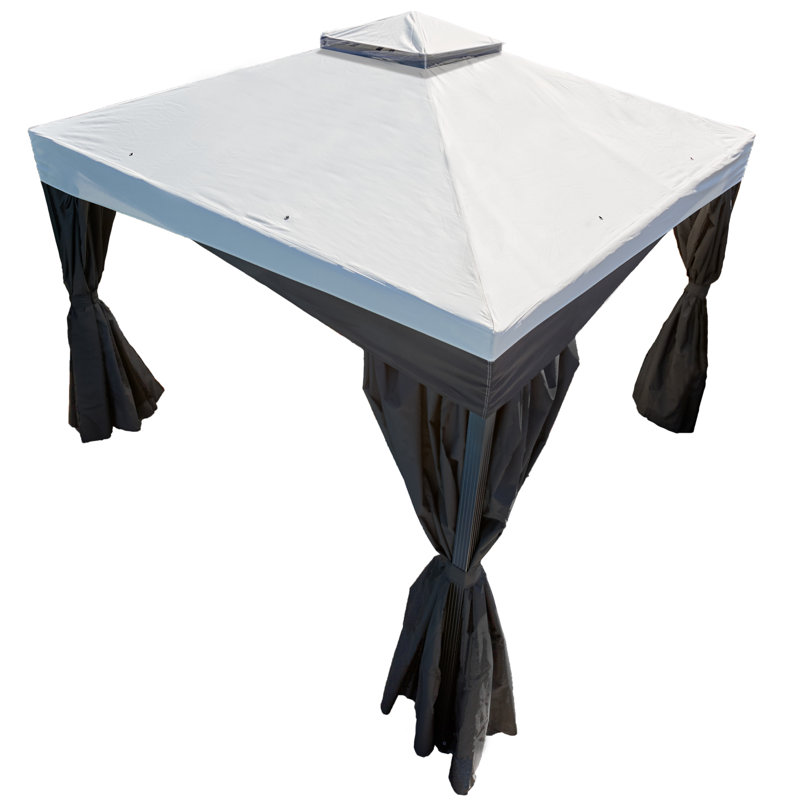 Pavillon de jardin gris 10 x 10 x 8,9 pi Sojag, H 106,69 po x l 120,08 po x P 120,08 po