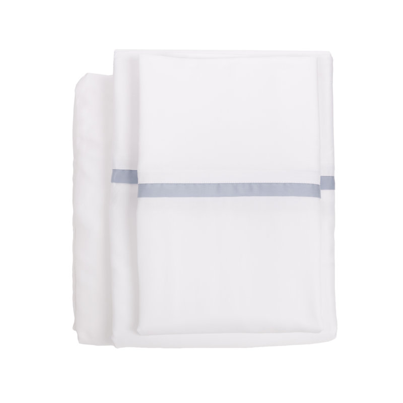 Ensemble de draps Langston, Bleu français, Ensemble de draps grand lit + 2 taies d'oreiller