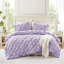 Édredon très grand mauve à motif floral avec attaches décoratives et broderie décontractée, confort douillet, utilisation toutes saisons, matelassage en microfibre lavable à la machine, motif douillet pour une bonne nuit de sommeil-128860320-128860326