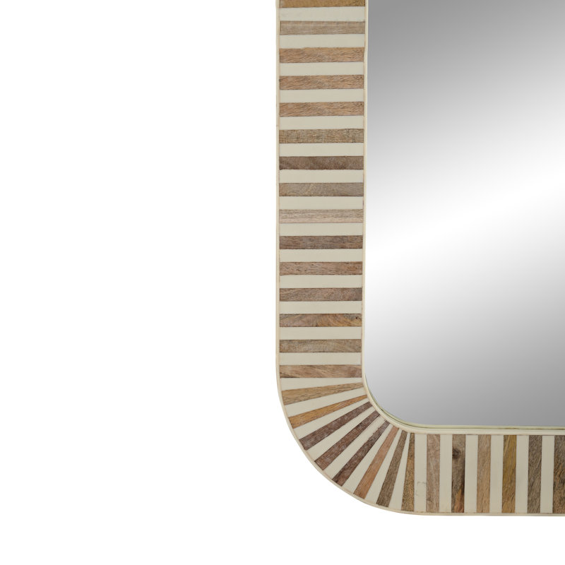 Rutgers Wood and Bone Inlay Rectangular Mirror