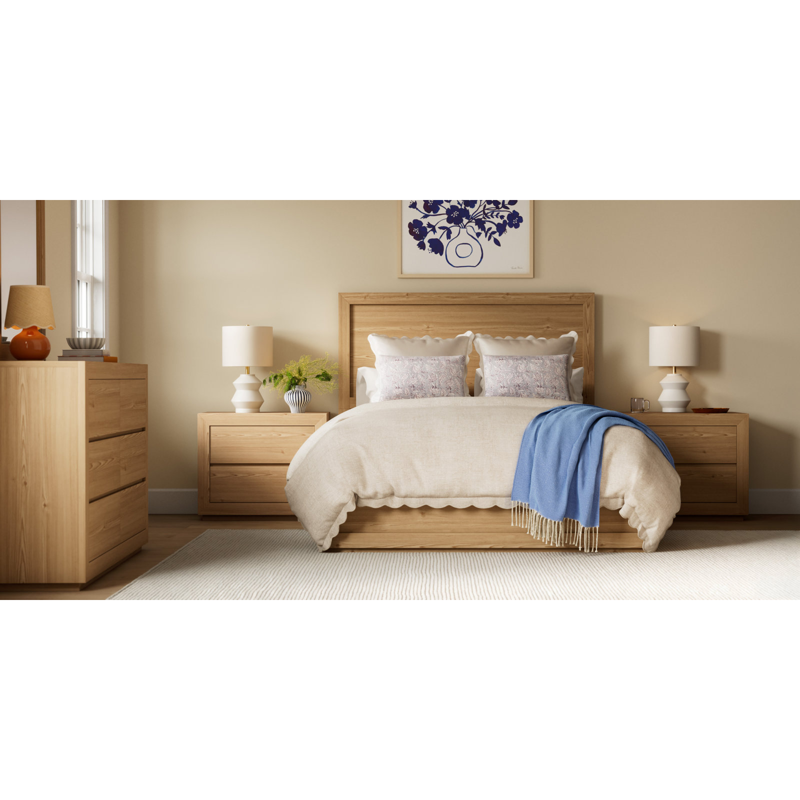 Modern Blue by Farida Zaman, 10" H x 13" W x 1" D, Brown
