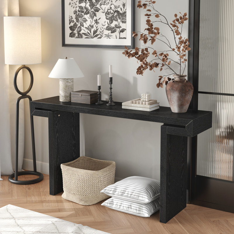 Console Rustic Farmhouse, Noir
