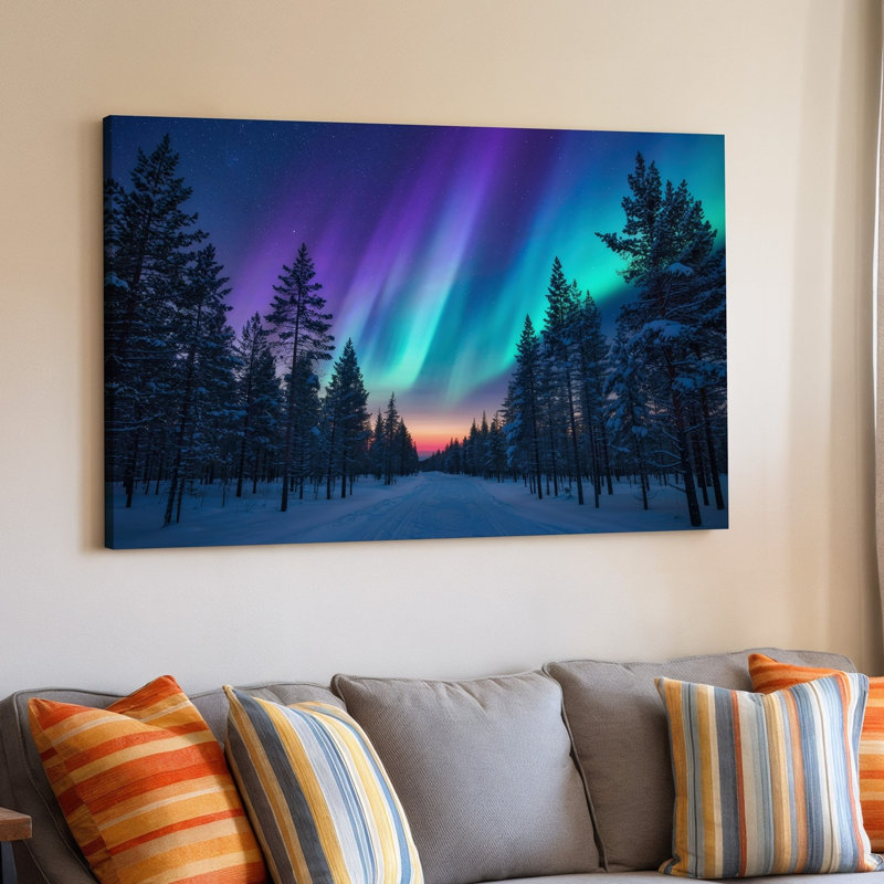 Reproduction d'art sur toile, "Un paysage d'hiver serein avec une forêt dense de grands murs", H 9 po x l 12 po