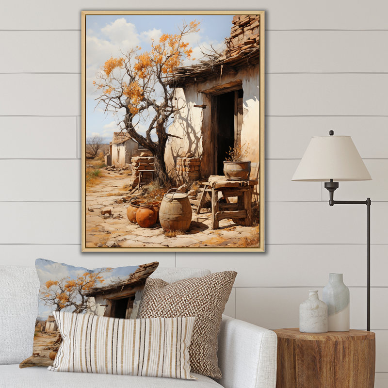 Farmhouse Rustic Retreat - Imprimé, Cadre naturel flottant, H 32 po x l 16 po x P 1 po