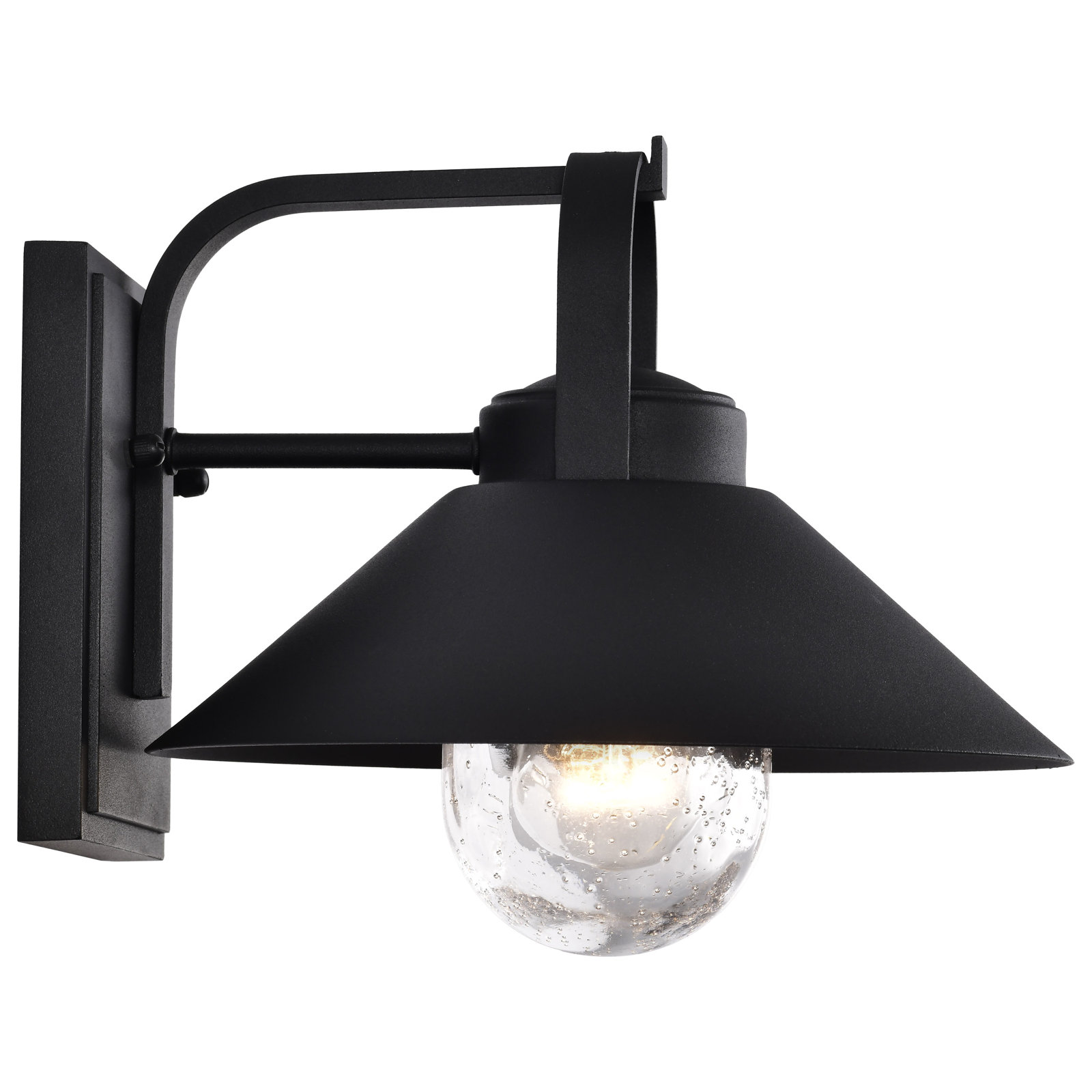 Andren Outdoor Wall Lantern, Black, Black, 8.88'' H x 10'' W x 11'' D