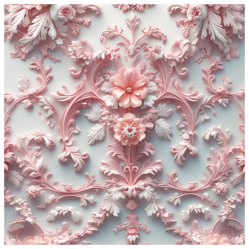 Couvertures baroques florales roses, L 50 po x H 60 po
