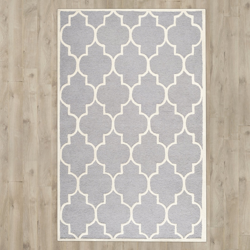 Lowestoft Geometric Wool Hand Tufted Area Rug, Rectangle 61 x 91 cm