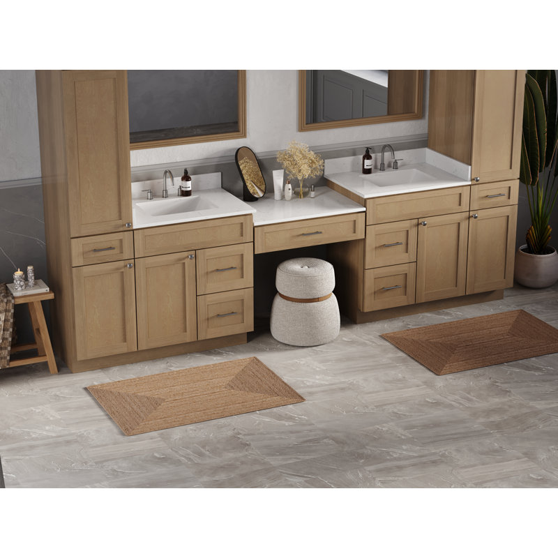Ensemble de meuble-lavabo double 120 po Disar, Chêne naturel