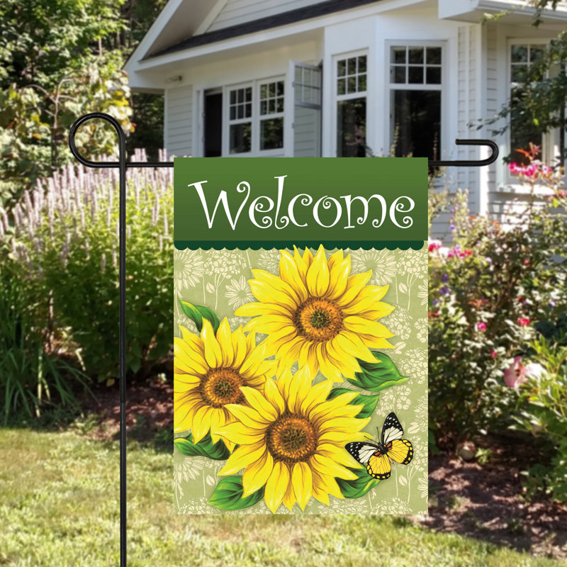 Drapeau de jardin 12,5 po x 18 po Welcome