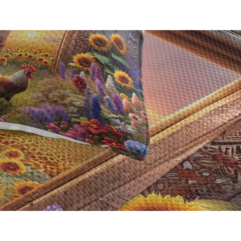 Polyester Floral Coverlet, King Coverlet + 2 Standard Shams