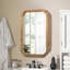 29.72*19.69 inches Functional Mirror with Cabinet, Wood Framed Bathroom Wall Cabinet with Mirror and Adjustable Shelves, Wall Mounted Storage