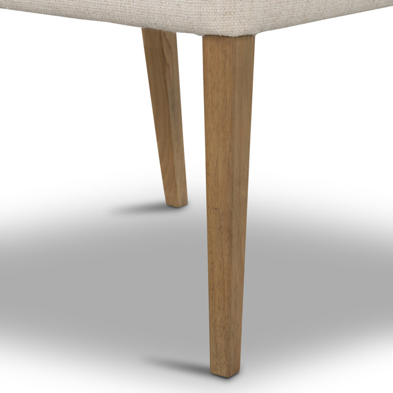 Side Chair in Charcoal, Polyester/Leather Winchester Beige, Natural