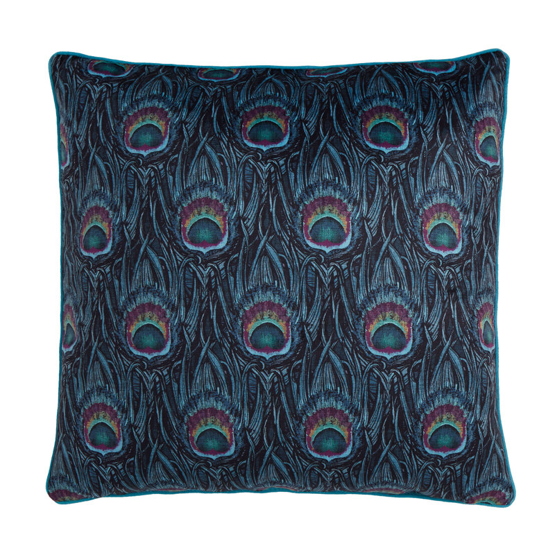 Dandy Peacock 100% Polyester Filled Cushion, Teal