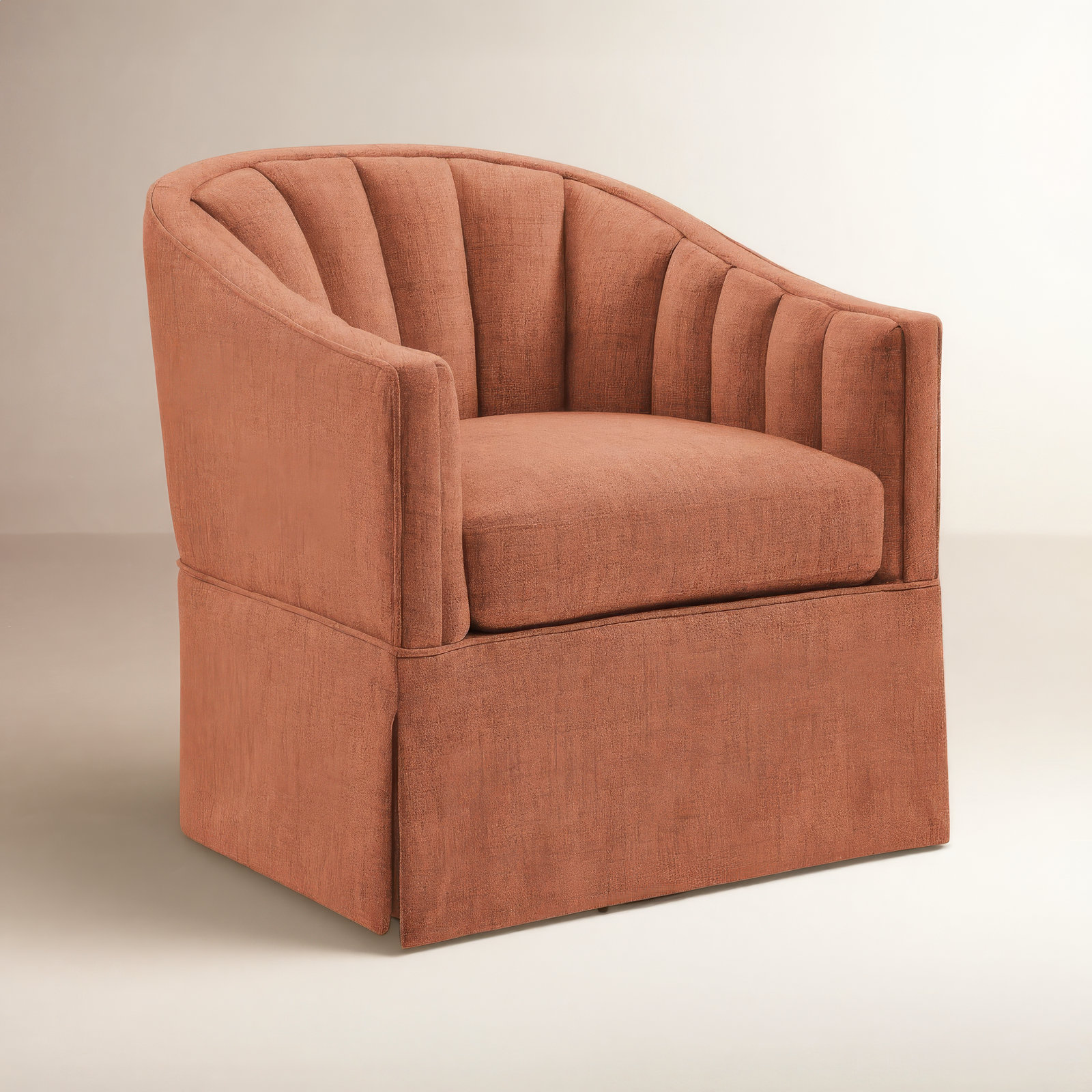Milnor Swivel Accent Chair, Coral