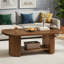 Table basse 45 po, table de bout moderne ovale à 2 niveaux avec rangement