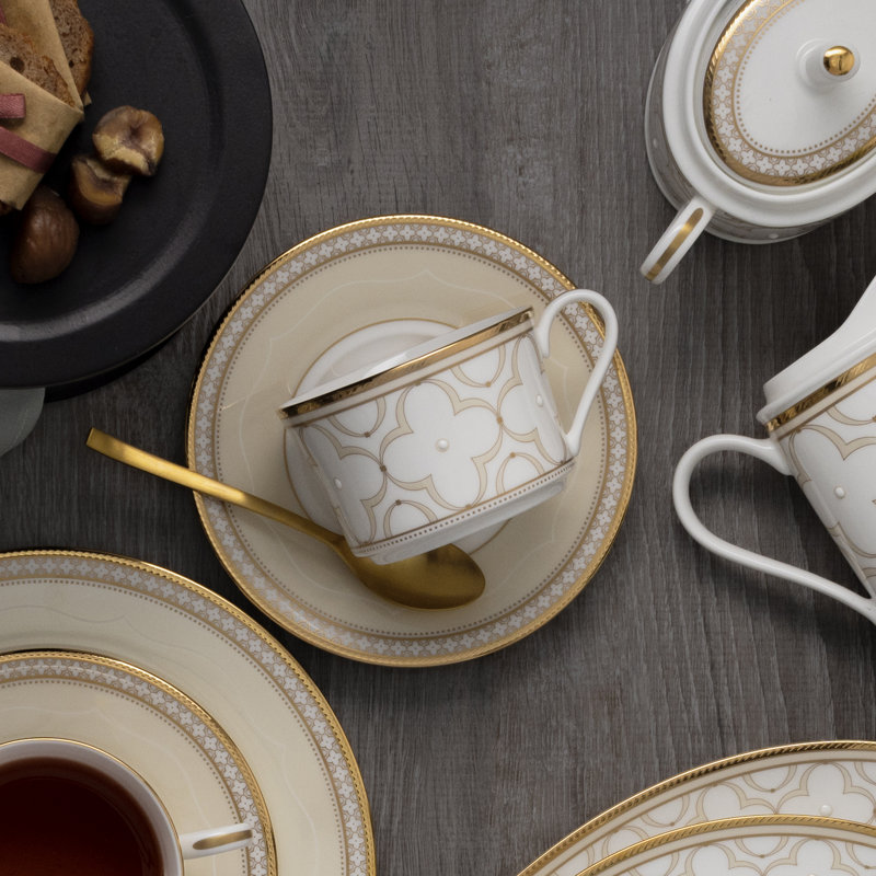 Noritake Trefolio Gold Set of 4 Cups, 7-1/2 oz.