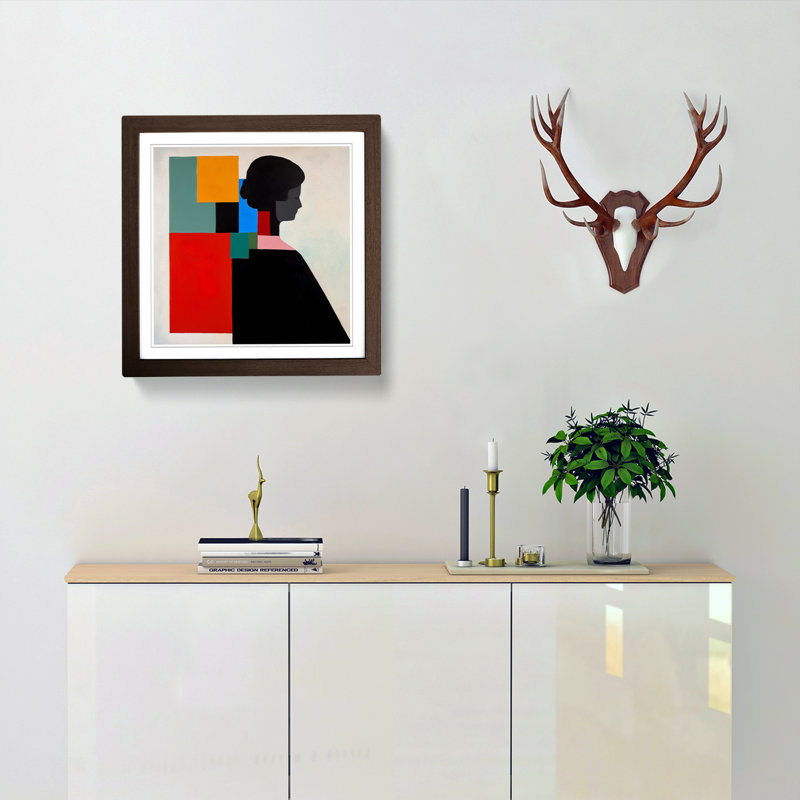 Single Picture Frame Print on Wood, Walnut Framed