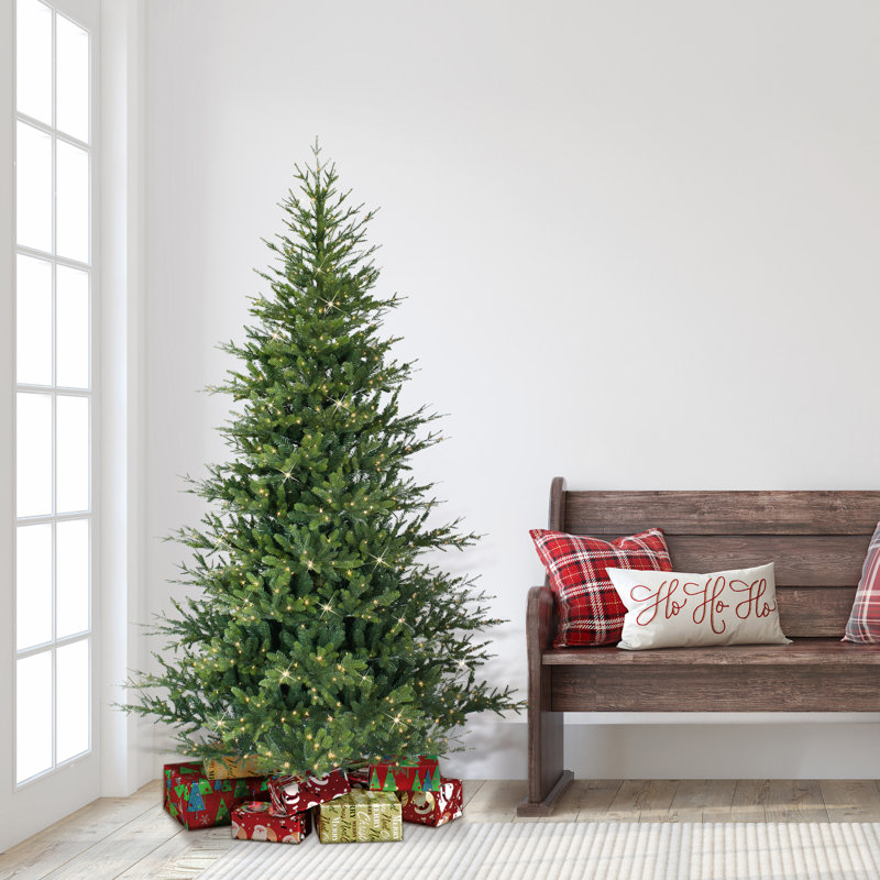 7.5' Lighted Artificial Spruce Christmas Tree