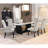 Maroney Rustic Espresso Marble Top Dining Table