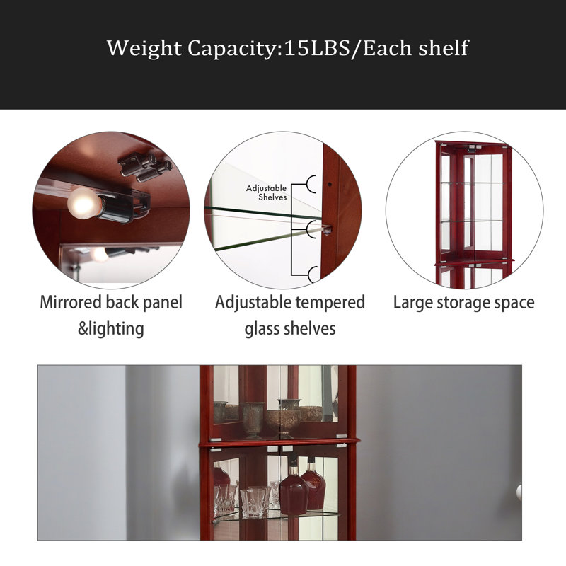 Armoire d'angle Curio, Cerisier