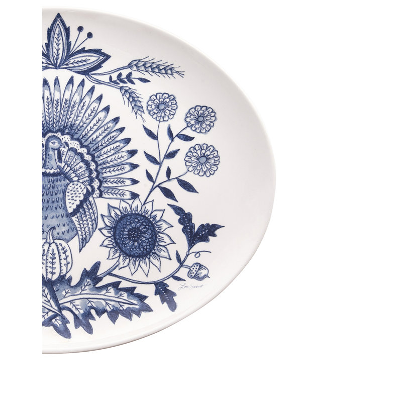 Plateau de service bleu et blanc