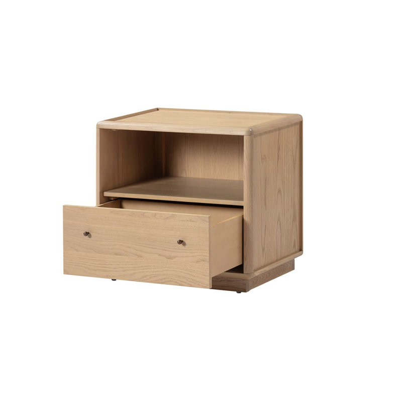 Table de chevet élégante avec rangement caché, Jaune