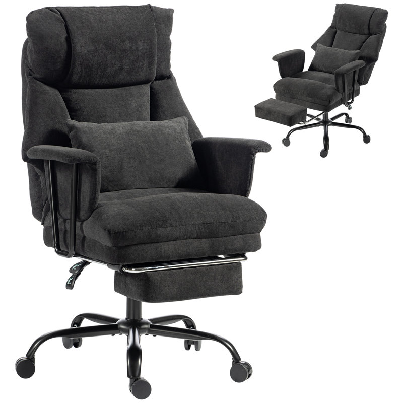 HOMCOM Linen Office Chair, Black