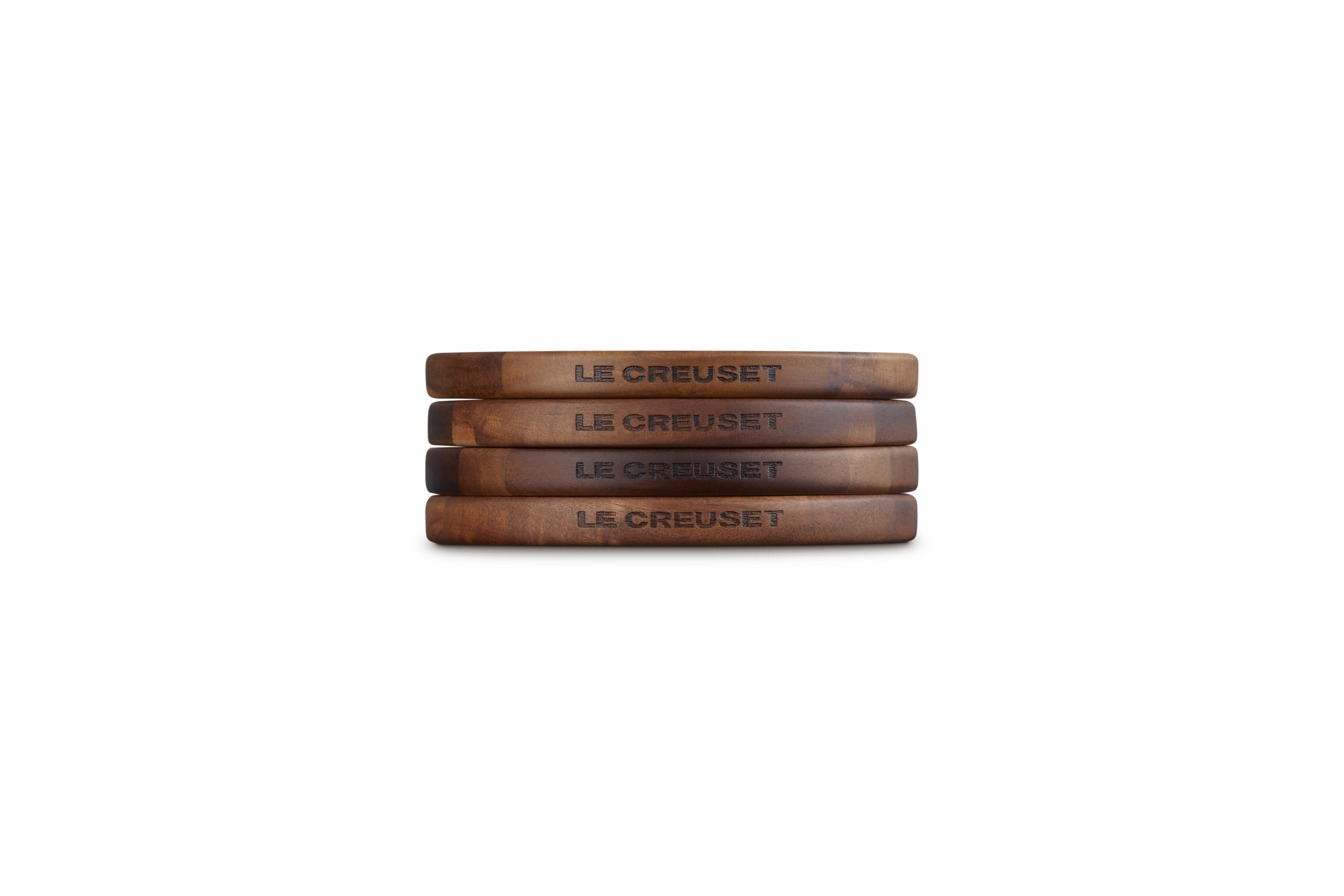 Le Creuset Set Of 4 Magentic Round Wooden Trivets, 5.5 In. Each | Wayfair