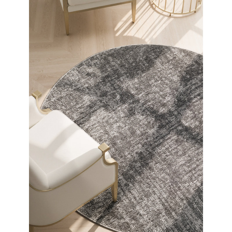 Geometric Cotton Area Rug, Round 200 cm