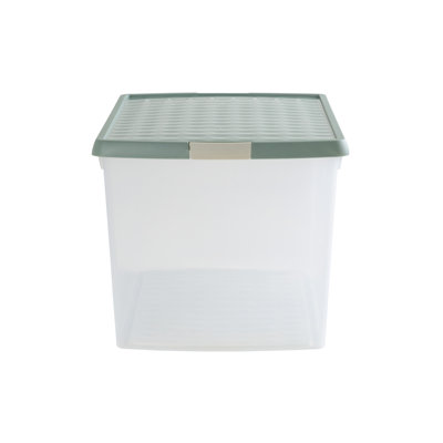 Wham Clip 62L Rectangular Plastic Storage Boxes with Secure Clip Lock Lids. L:59.5 x W:39.5 x H:33.5cm