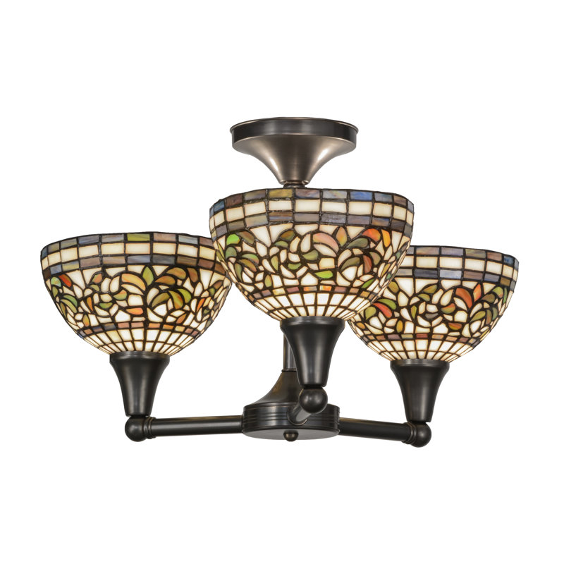 Greenbriar Oak 3 - Light Semi Flush Mount