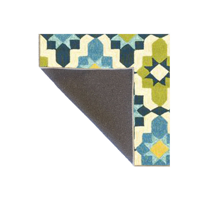 Tapis décoratif bleu moderne et bleu, Sous-tapis rectangulaire 3 pi 11 po x 5 pi 11 po i