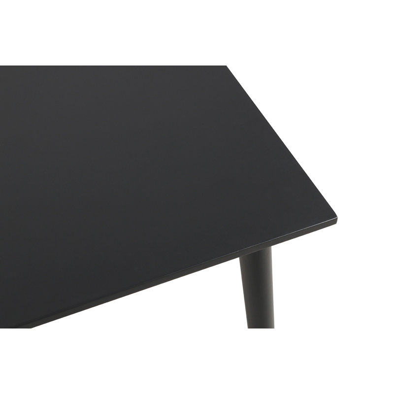 60.4" W Mid-Century Modern Dining Table, Black, Black