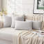 Ensemble de 2 housses de coussins décoratifs carrés en chenille pour ferme pour canapé-lit-112036342