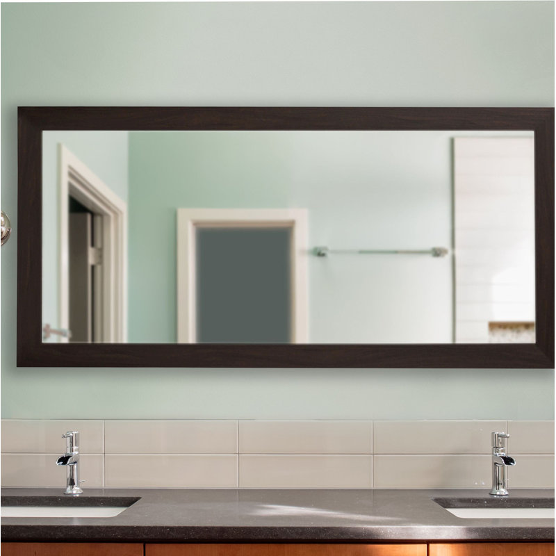 Wood Flat Wall Mirror, 72" H x 39" W