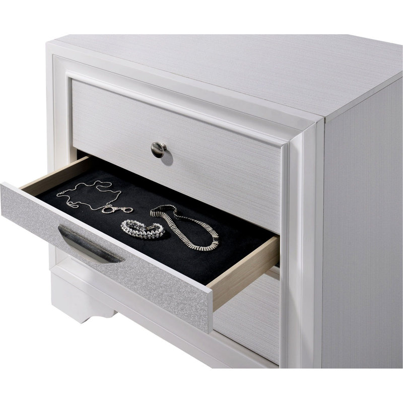 Table de chevet contemporaine 1Pc, Blanc